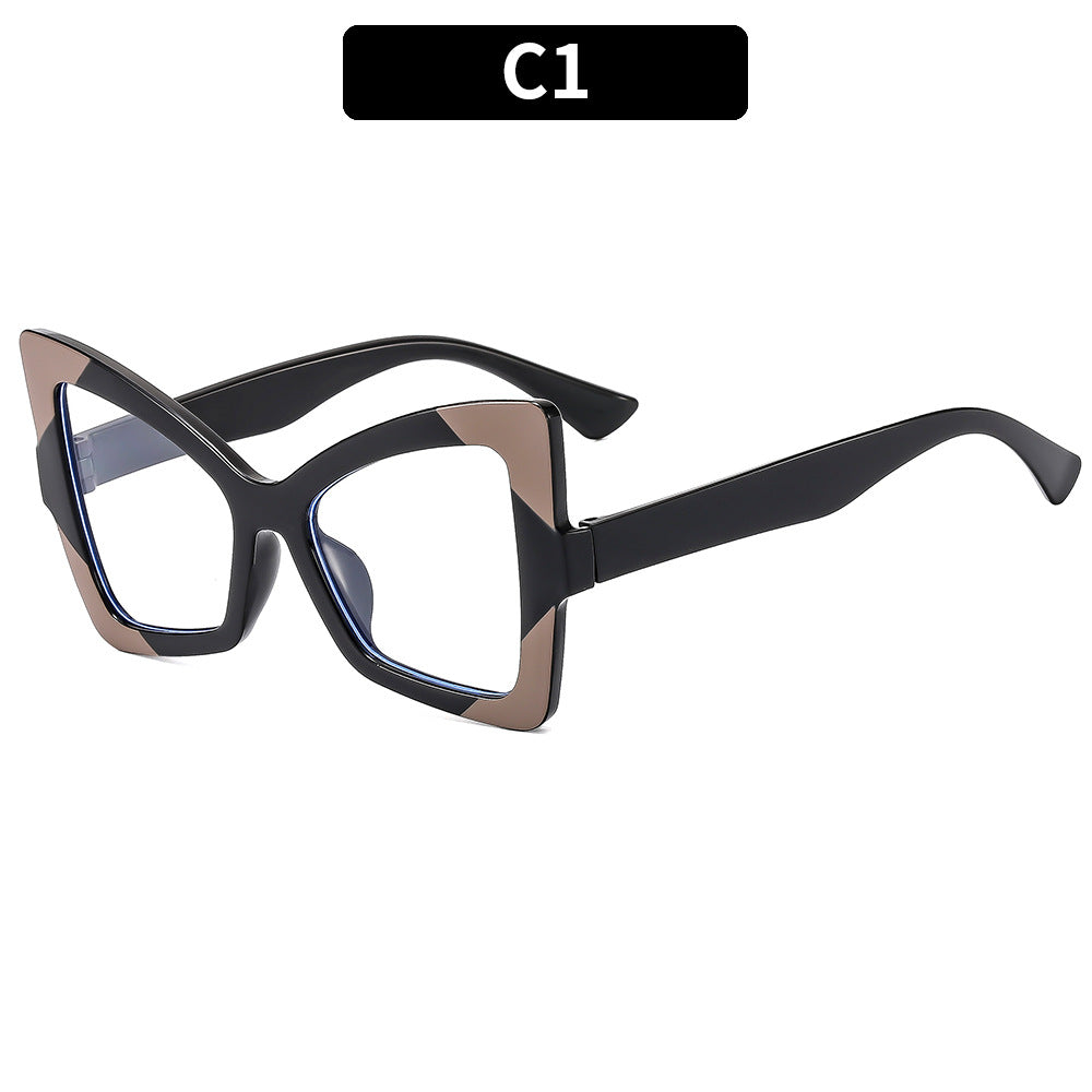 Bold Cat Eye Oversized Eyeglass Frames - Coffee