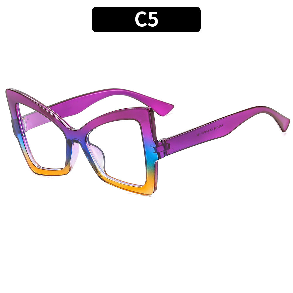 Bold Cat Eye Oversized Eyeglass Frames - Purple