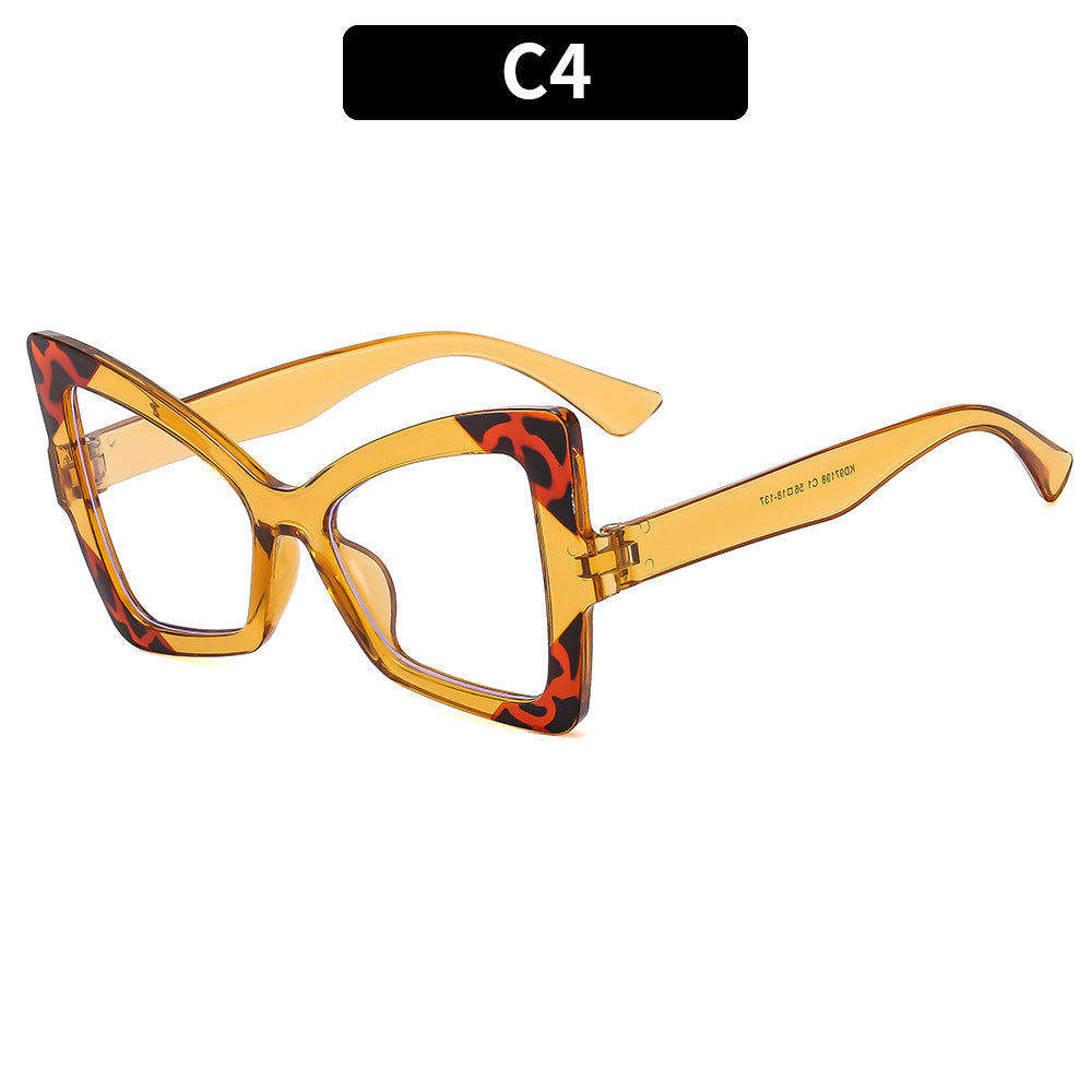 Bold Cat Eye Oversized Eyeglass Frames - Tea