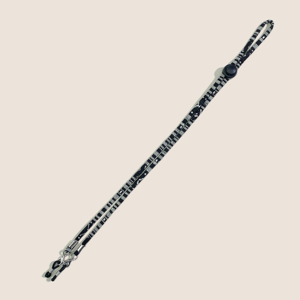 Woven Multicolor Eyeglass Strap Cord - Black