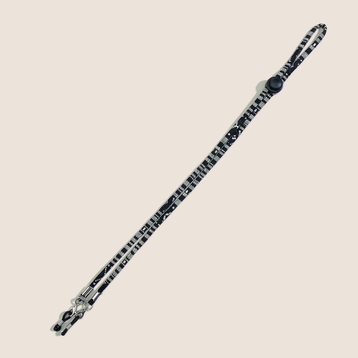 Woven Multicolor Eyeglass Strap Cord - Black