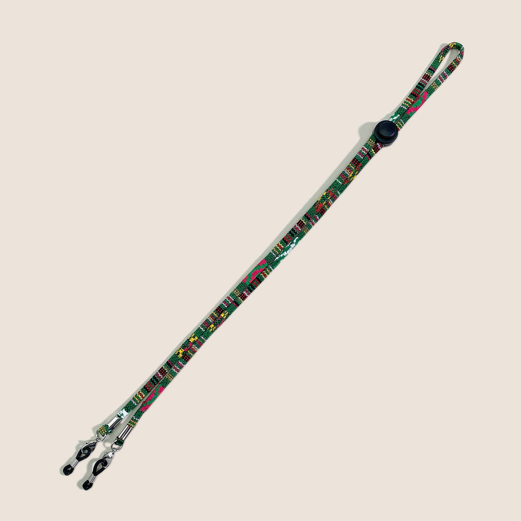Woven Multicolor Eyeglass Strap Cord - Green