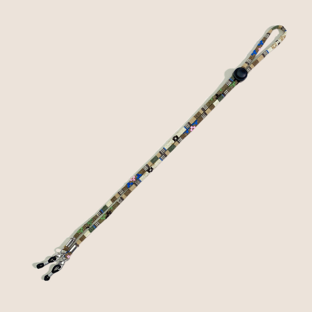 Woven Multicolor Eyeglass Strap Cord - Khaki