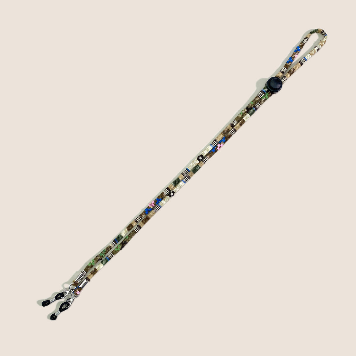 Woven Multicolor Eyeglass Strap Cord - Khaki