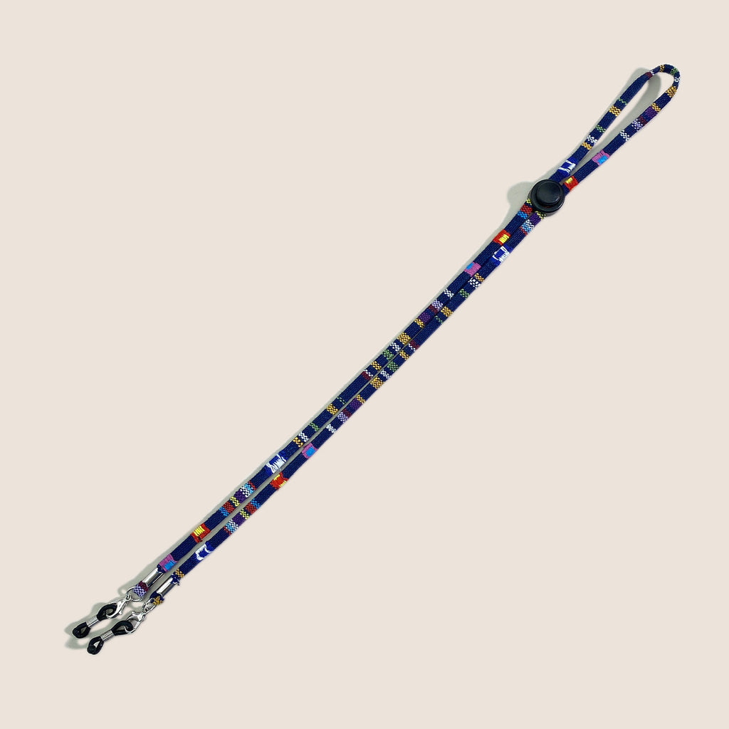 Woven Multicolor Eyeglass Strap Cord - NavyBlue