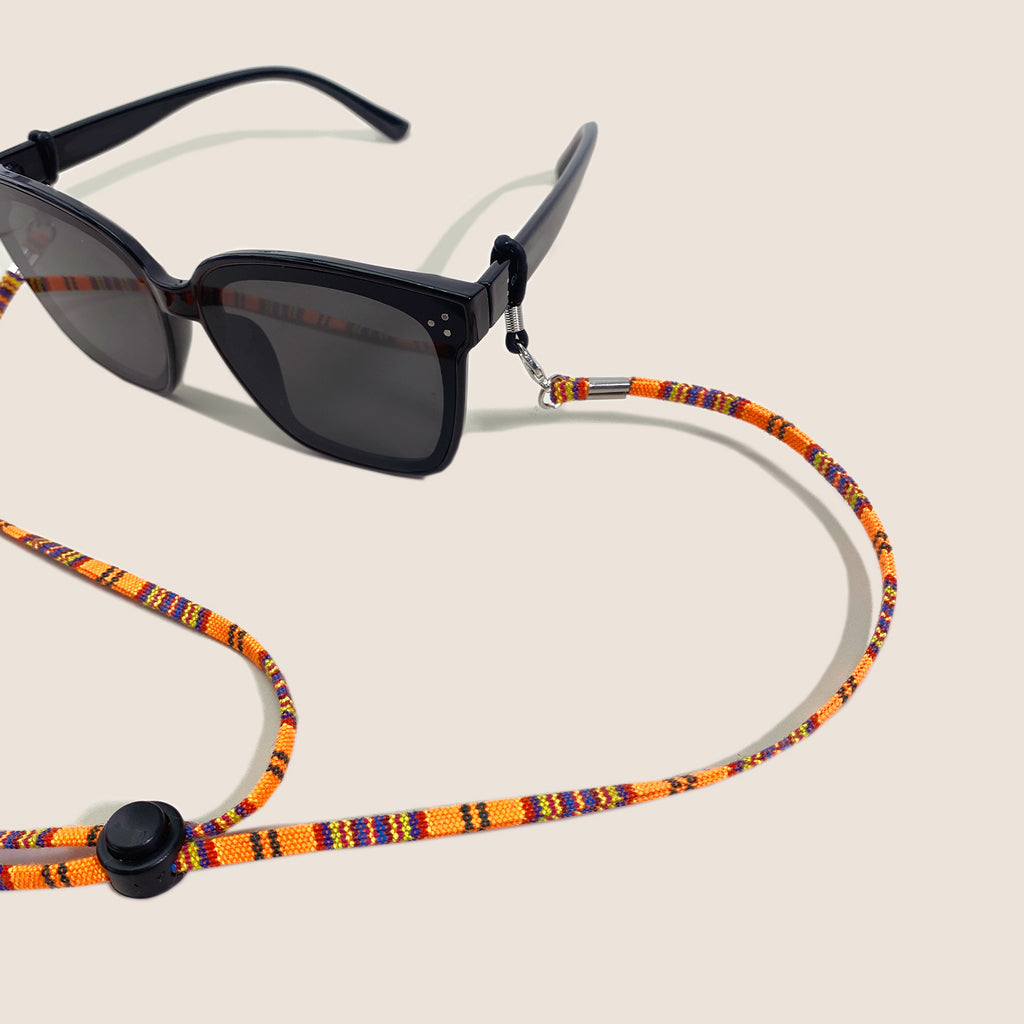 Woven Multicolor Eyeglass Strap Cord - Orange - 2