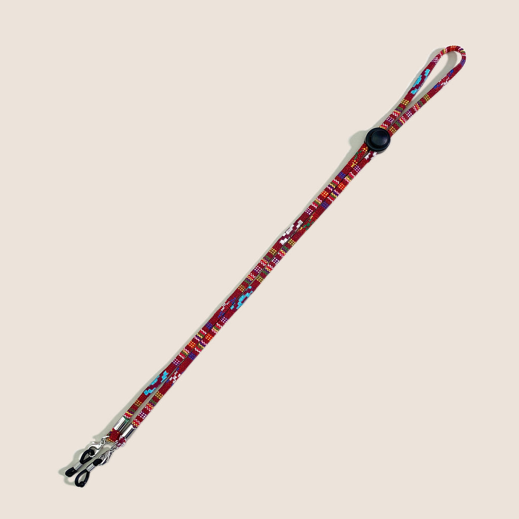 Woven Multicolor Eyeglass Strap Cord - Red