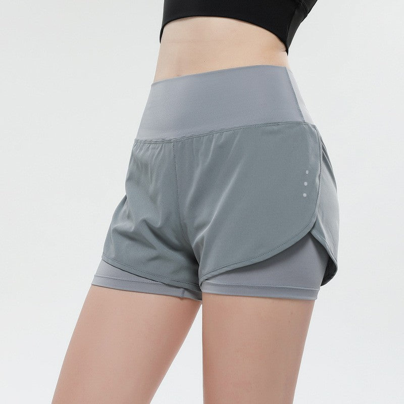 Wide Waistband 2-in-1 Running Shorts With Pocket
