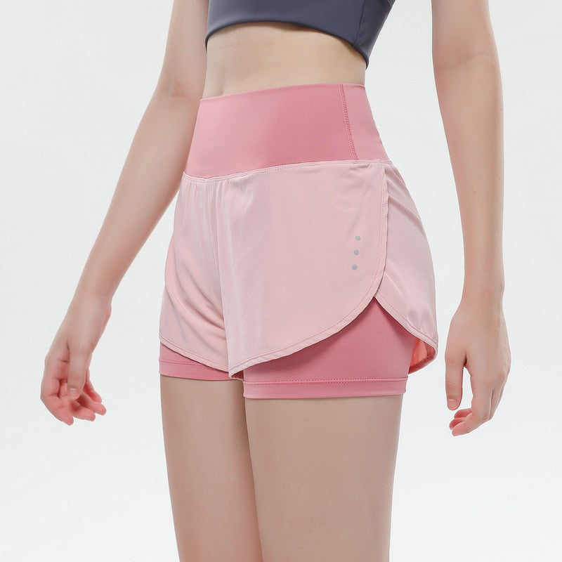 Wide Waistband 2-in-1 Running Shorts With Pocket