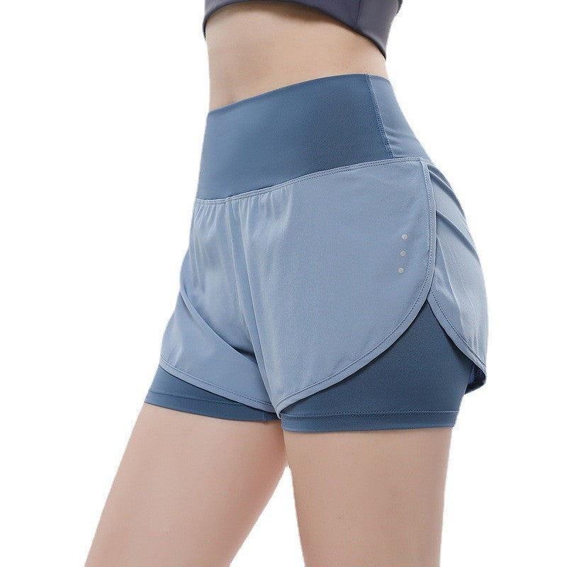 Wide Waistband 2-in-1 Running Shorts With Pocket