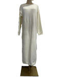 Slouchy Knit Crewneck Maxi Dress - White