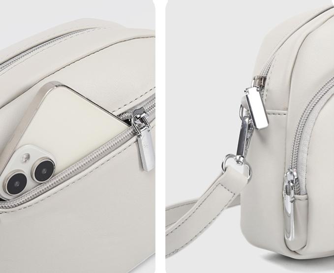 Baseball Stitch Dome Crossbody Bag - White - 5
