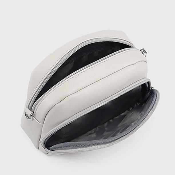 Baseball Stitch Dome Crossbody Bag - White - 7