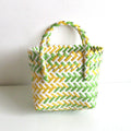 Chevron Woven Drawstring Basket Bag - Color_01