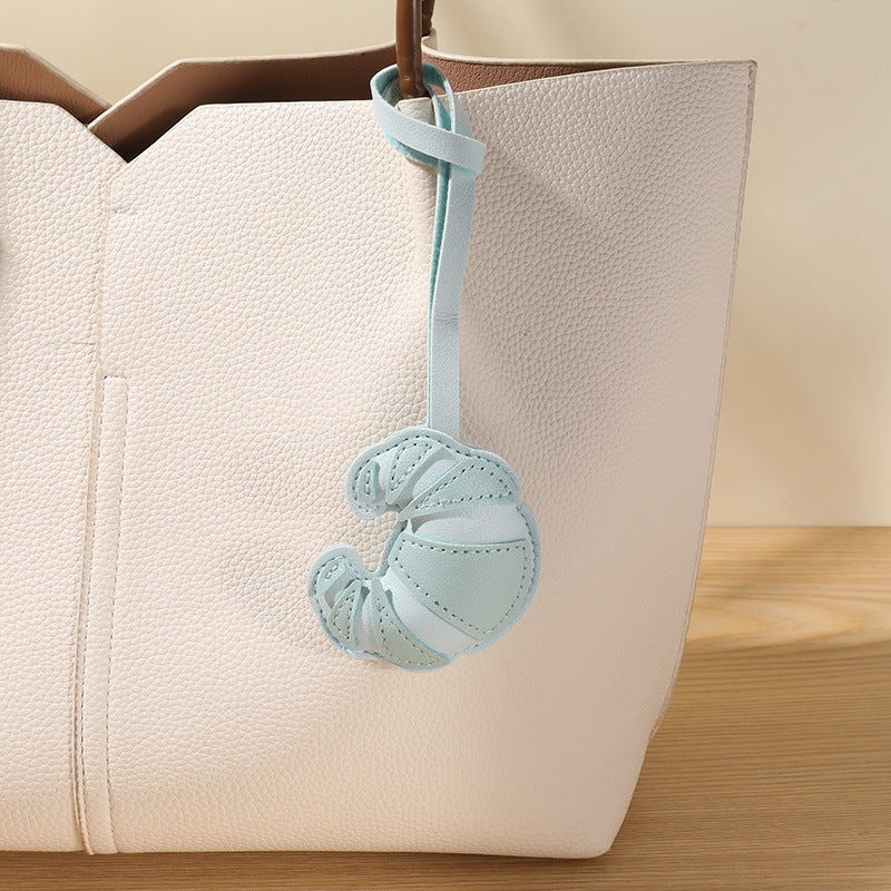 Puffy Croissant Bag Charm With Loop Strap - C3