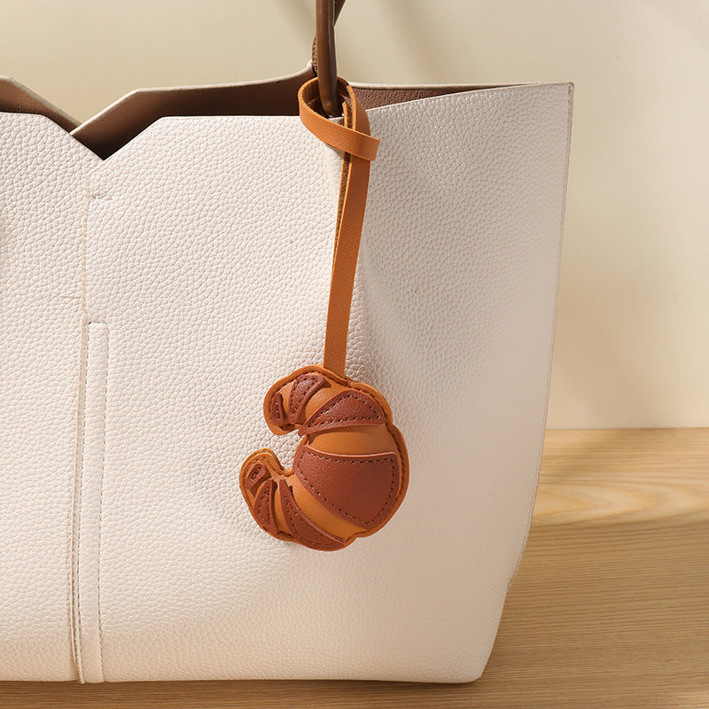 Puffy Croissant Bag Charm With Loop Strap - C8