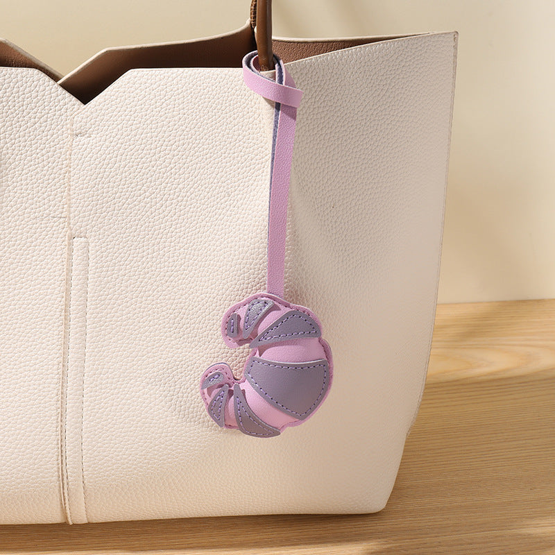 Puffy Croissant Bag Charm With Loop Strap - C9