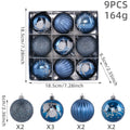 Christmas Tree Ball Ornaments 9 Piece Boxed Set - Blue