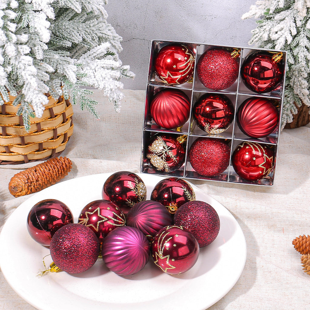 Christmas Tree Ball Ornaments 9 Piece Boxed Set - view 1