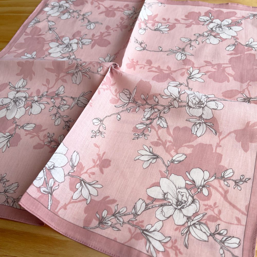 Rose Bouquet Print Cotton Bandana Scarf - view 3