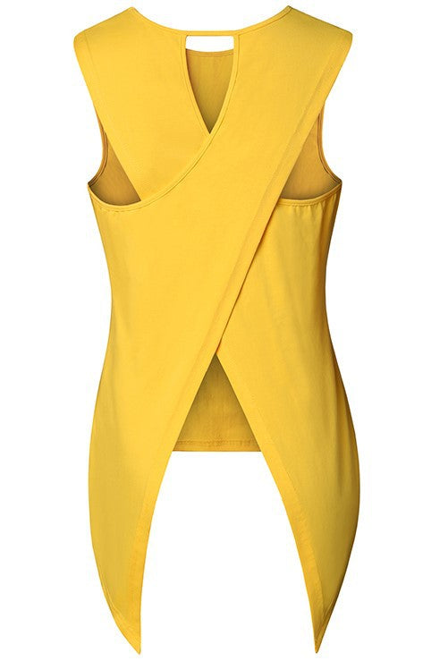 Crossover Asymmetric Hem Sleeveless Top - view 3