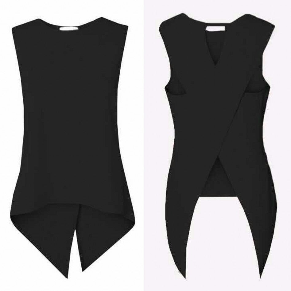 Crossover Asymmetric Hem Sleeveless Top - view 6