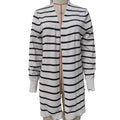 Longline Open Front Knit Cardigan - Stripe
