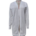 Longline Open Front Knit Cardigan - White