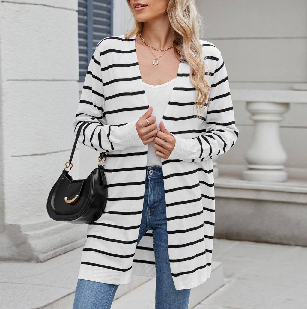 Longline Open Front Knit Cardigan