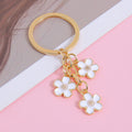 Enamel Blossom Cluster Keychain - White