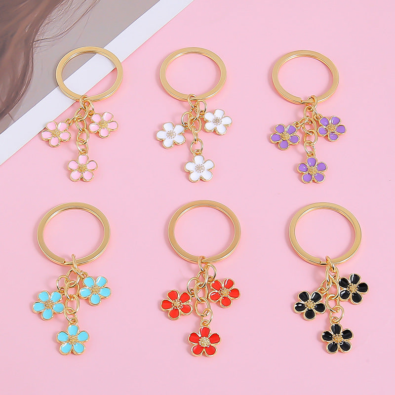 Enamel Blossom Cluster Keychain