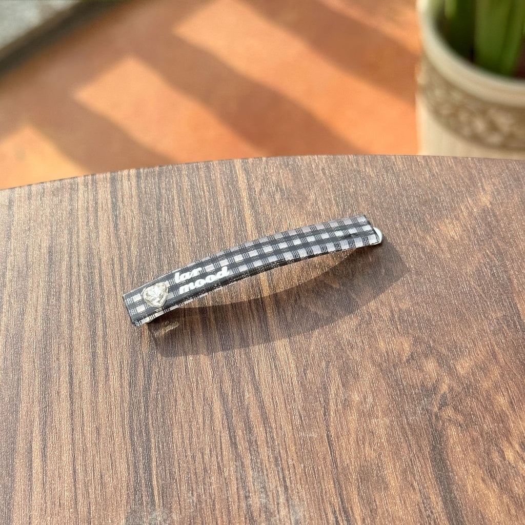 Slim Gingham Check Hair Barrette - Color_6