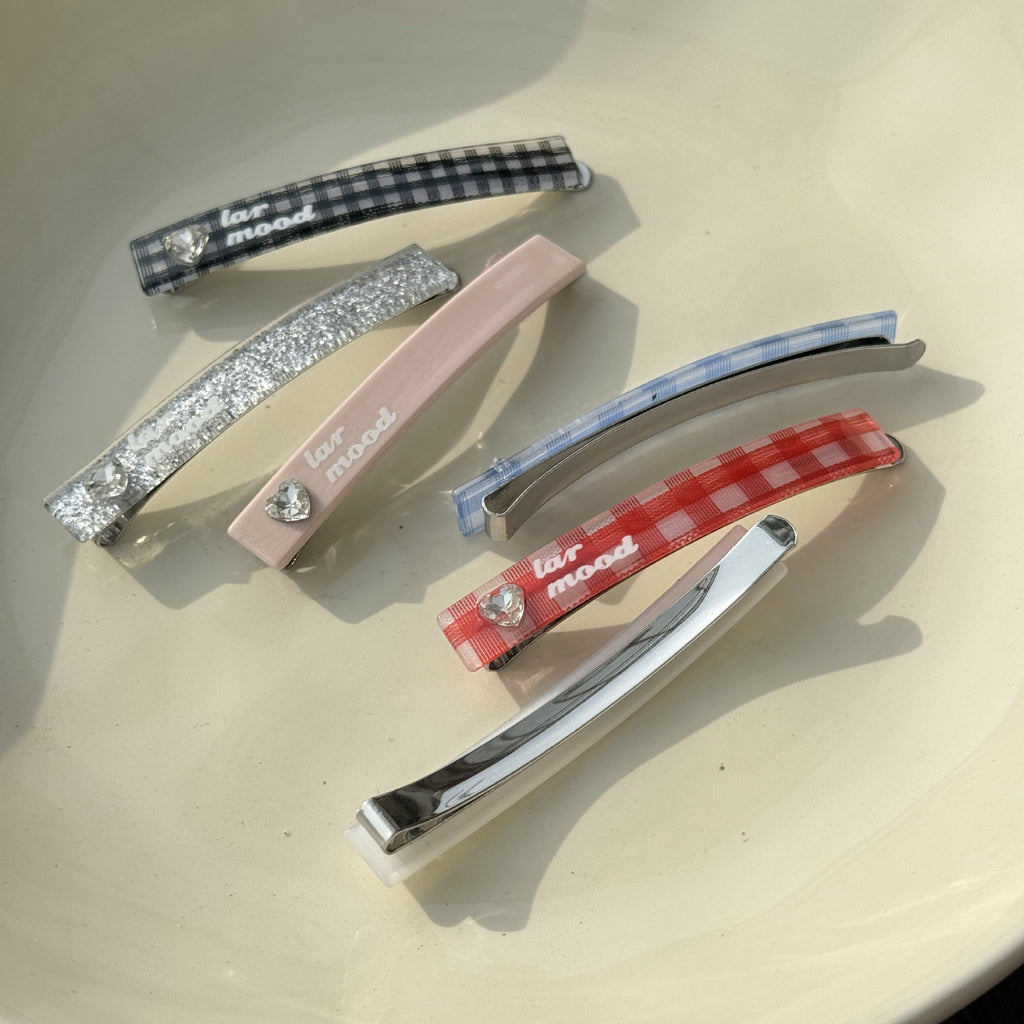 Slim Gingham Check Hair Barrette - view 1