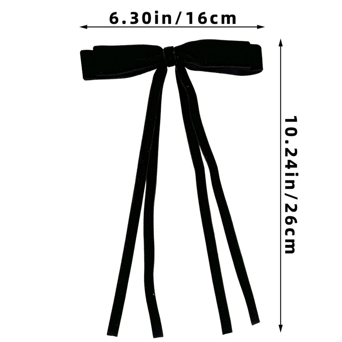 Velvet Triple Tail Bow Hair Clip - view 3