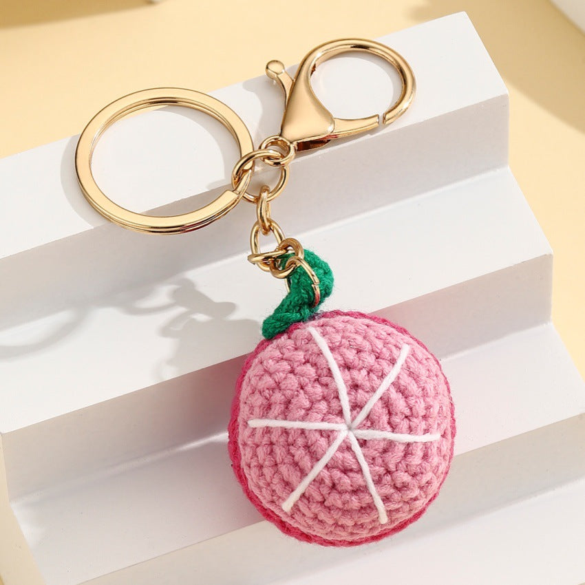 Handmade Crochet Fruit Bag Charm Keychain - NO-1