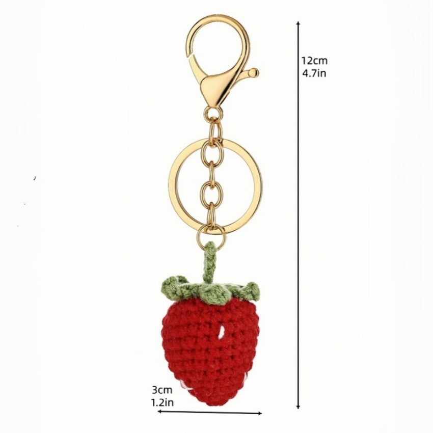 Handmade Crochet Fruit Bag Charm Keychain - NO-8