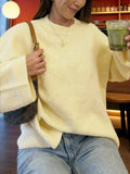 Buttery Pastel Drop Shoulder Knit Sweater - Yellow