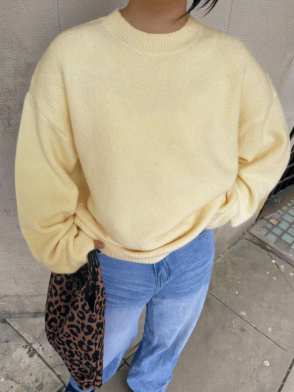 Buttery Pastel Drop Shoulder Knit Sweater - Yellow - 4