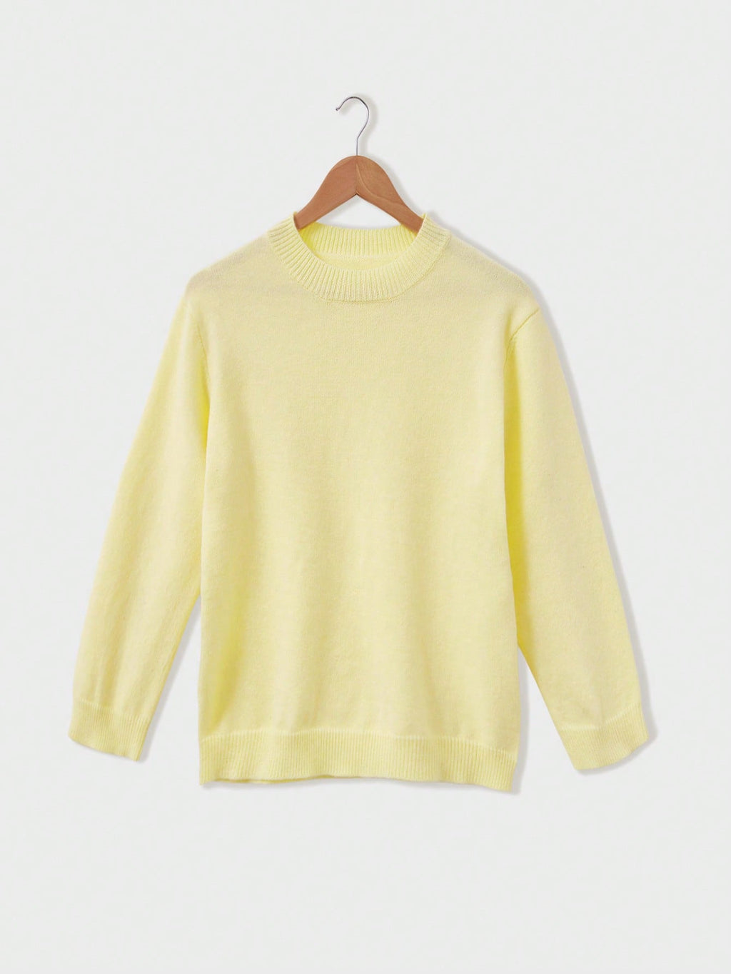 Buttery Pastel Drop Shoulder Knit Sweater - Yellow - 7