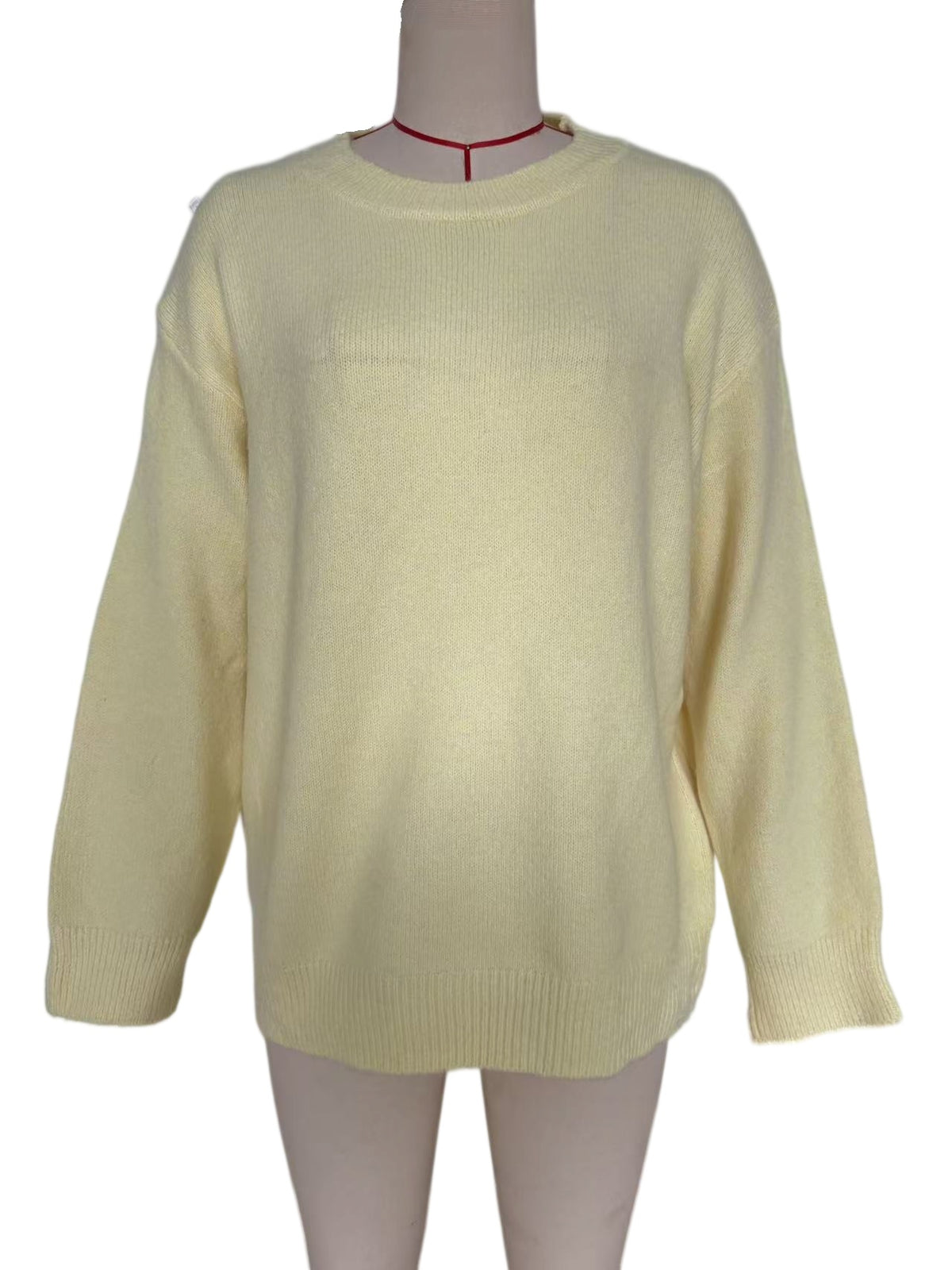 Buttery Pastel Drop Shoulder Knit Sweater - Yellow - 9