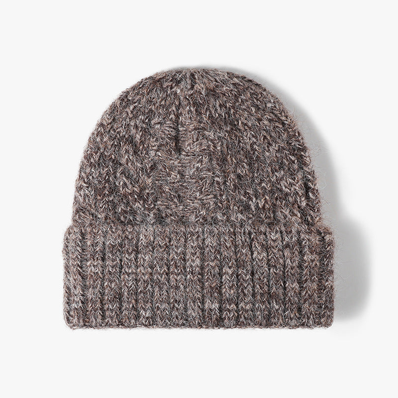 Chunky Cable Knit Cuffed Beanie - Coffee