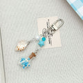 Beaded Wish Bottle Keychain Charm - Blue-2