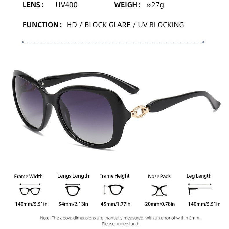 Oversized Butterfly Frame UV400 Sunglasses - BLACK - 1