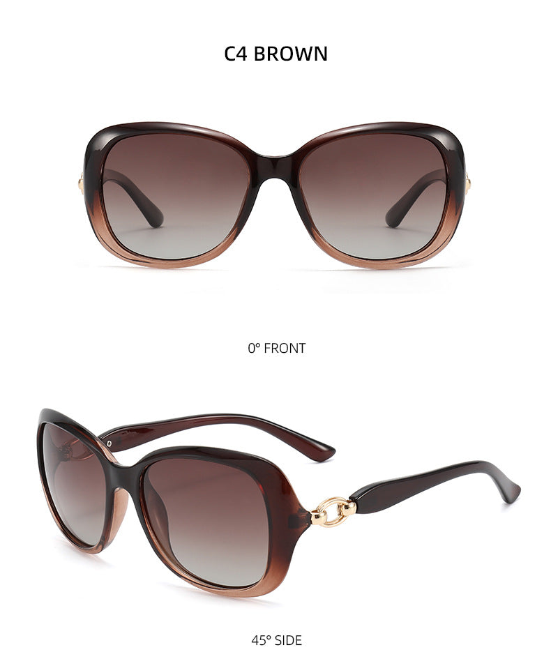 Oversized Butterfly Frame UV400 Sunglasses - BROWN