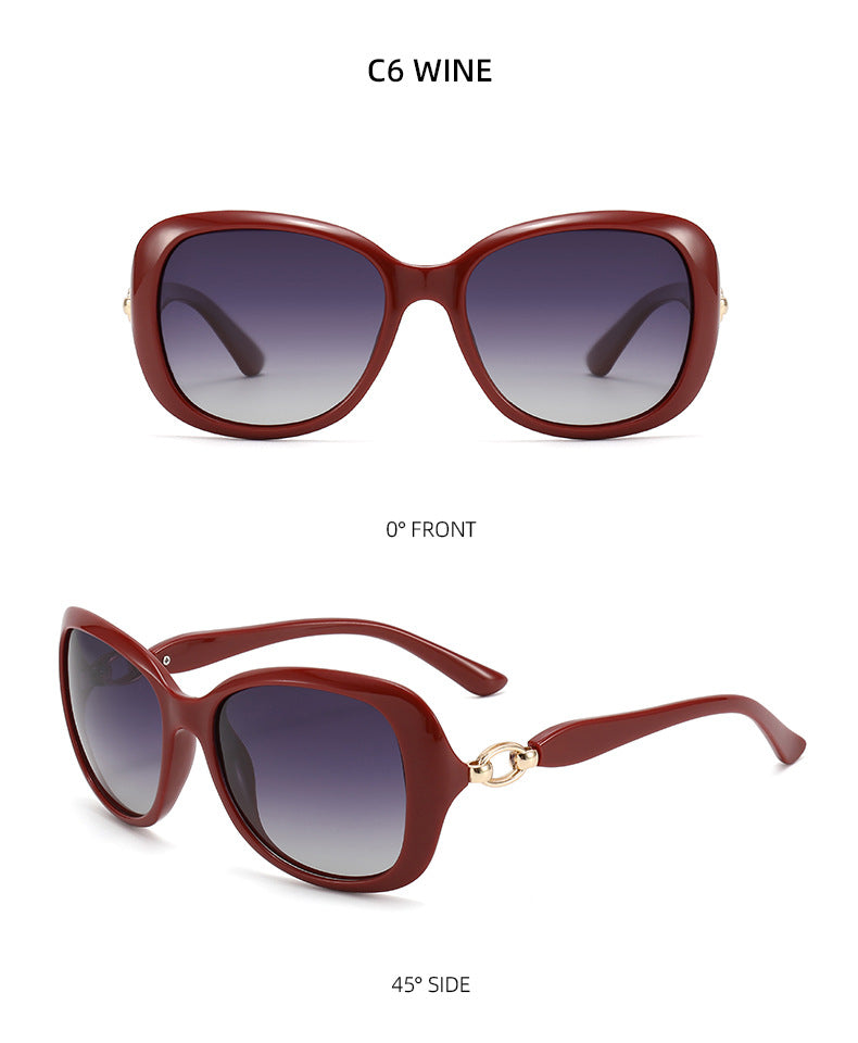 Oversized Butterfly Frame UV400 Sunglasses - WINE