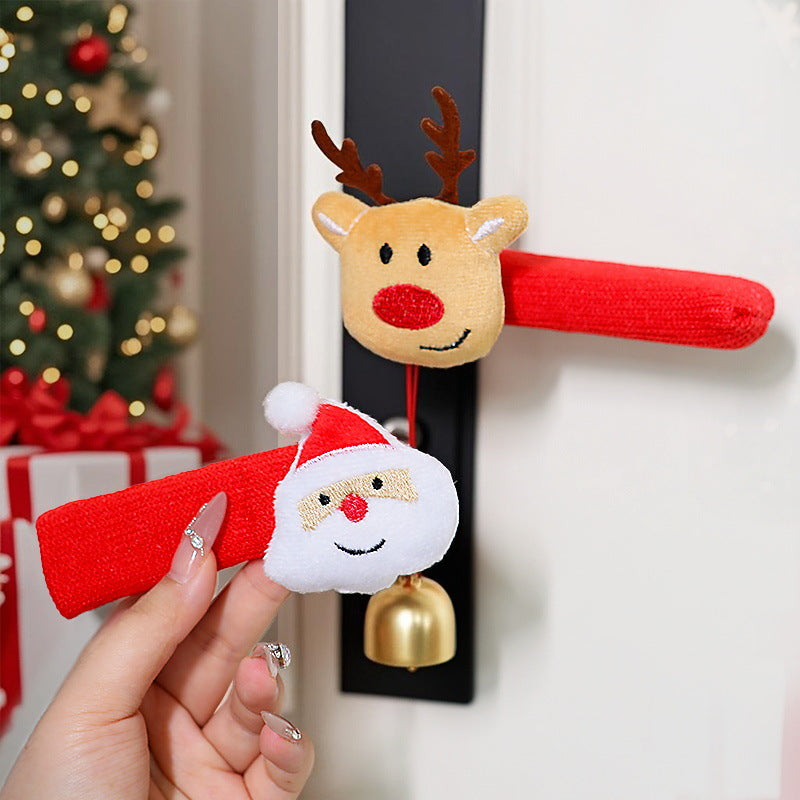 Knit Door Handle Cover with Plush Christmas Charm - view 1