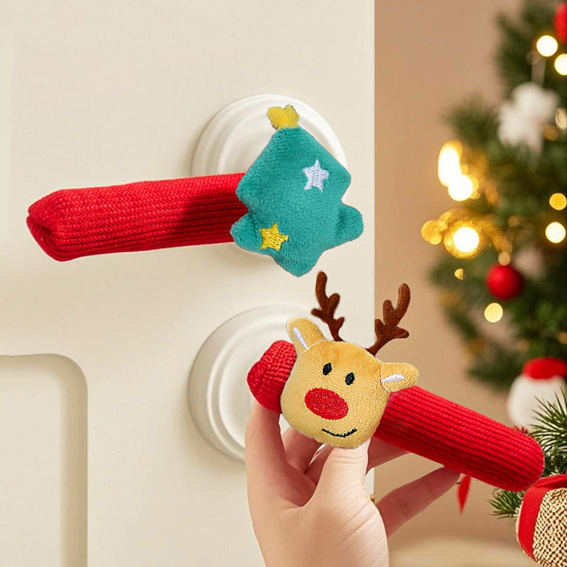 Knit Door Handle Cover with Plush Christmas Charm - view 3