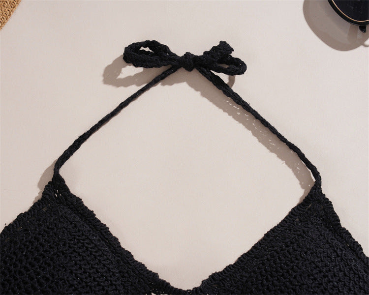 Scalloped Crochet Halter Swim Top - view 14