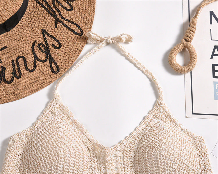 Scalloped Crochet Halter Swim Top - view 2