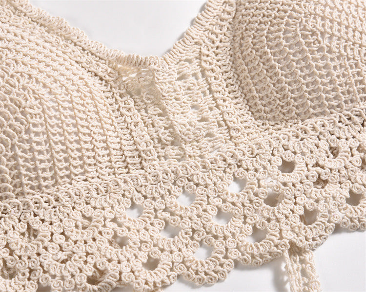 Scalloped Crochet Halter Swim Top - view 3